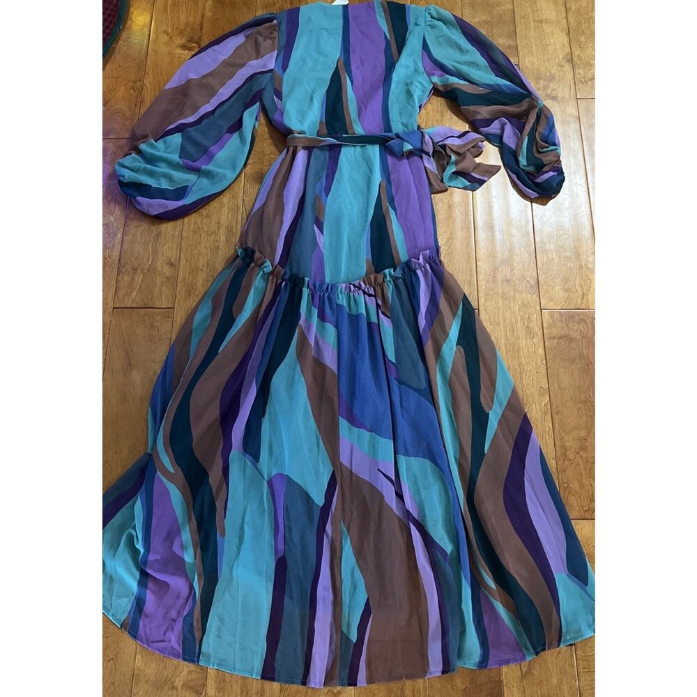 Anthropologie Hutch Abstract Wrap Maxi Dress XS Boho Wedding Guest Formal Event - Picture 13 of 15